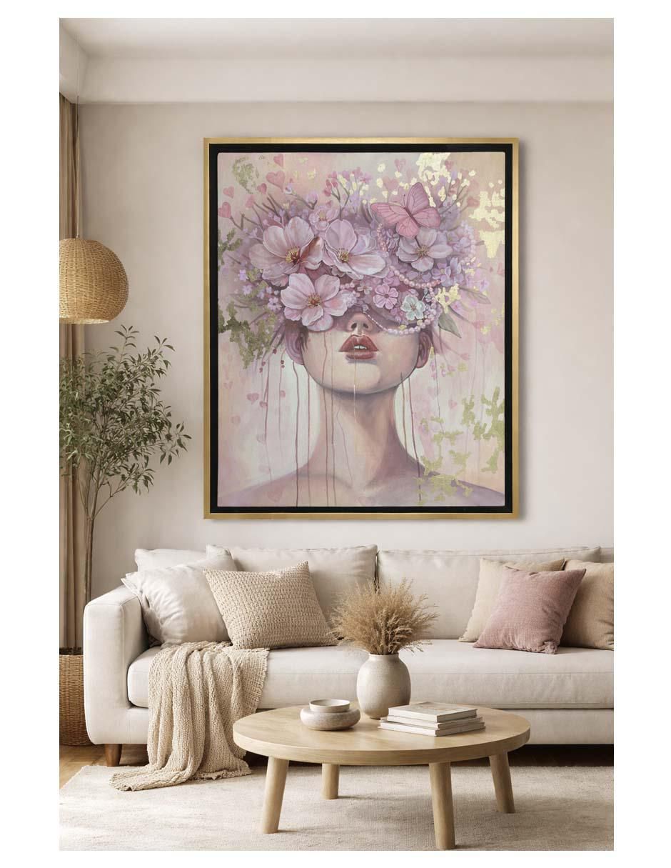 Pintura Blooming Gold Beauty técnica mixta Flores 3
