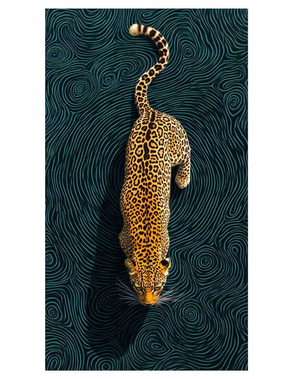 Cuadro decorativo Felino abstracto impreso